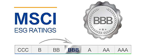 明晟MSCI ESG 评级(BBB)