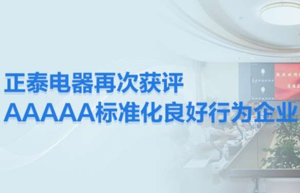 正泰电器再获AAAAA级标准化最高认证，以&ldquo;标准硬实力&rdquo;铸就高质量发展新引擎
